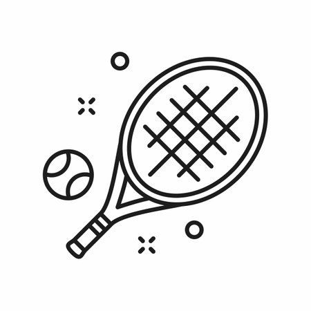 Tennis Sport Racket and Ball Icon Vector Illustrationのイラスト素材
