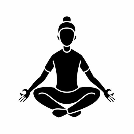 Young Woman Doing Yoga Posesのイラスト素材