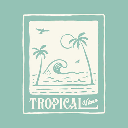 Tropical Vibes Vector Illustration for T-shirt Designのイラスト素材