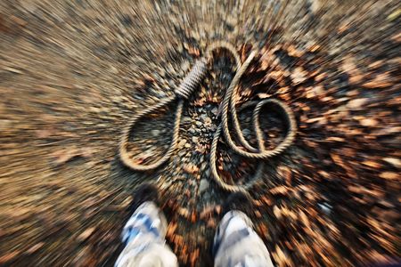 Hanging Noose on the floor. 02.11.2014 Czech Republicの写真素材