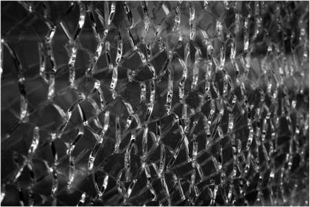 broken glass spiderの写真素材