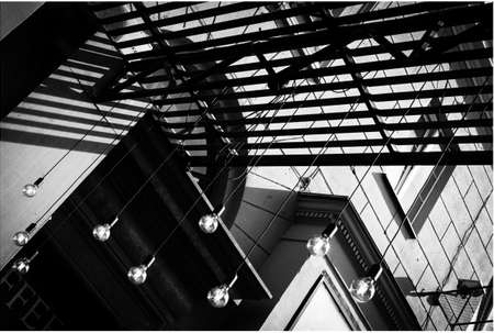 Street cafe from an interesting perspectiveの写真素材