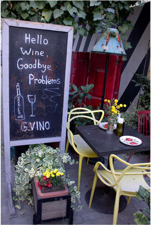 hello wine, goodbye problems!の写真素材