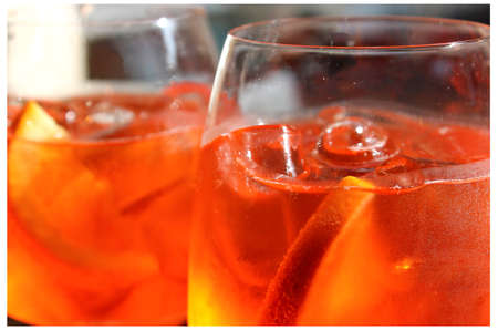 Glasses Popular Italian aperitif with iceの写真素材
