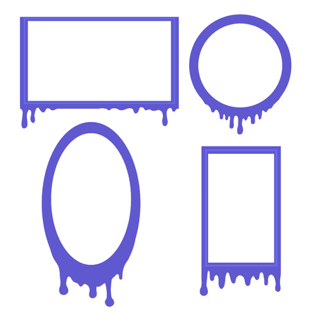 Vector set of frames with streaks of paint for your designのイラスト素材