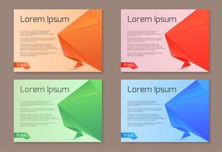 Origami speech bubble colorful banner with place for your text. Setのイラスト素材