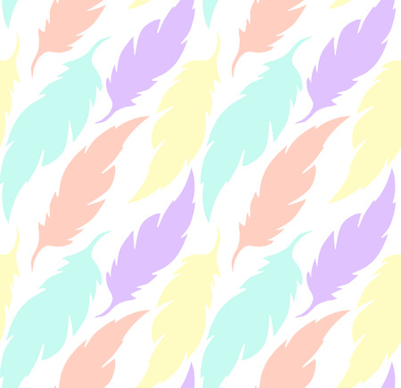 Delicate pattern with colorful transparent feathersのイラスト素材