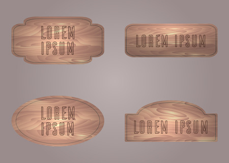Set of vector wooden boards with place for text for your designのイラスト素材