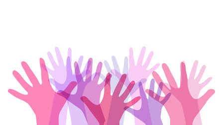 Illustration with transparent children's hands for your creativityのイラスト素材