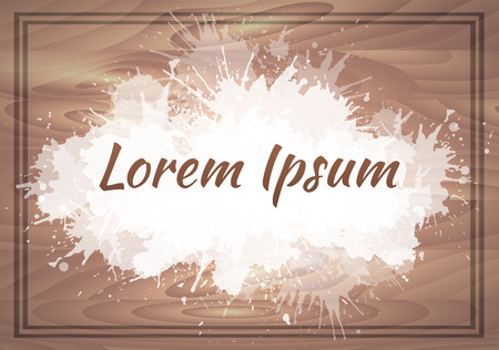 Vector cover with wooden background and paint drops and place for text for your designのイラスト素材