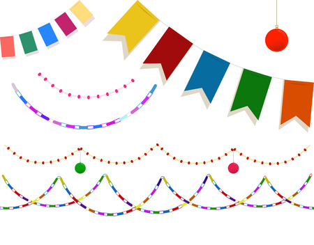 Set of festive Christmas decorations for your creativityのイラスト素材