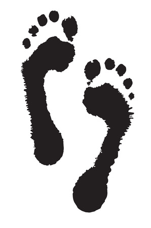Black watercolor Footprints for your creativityのイラスト素材