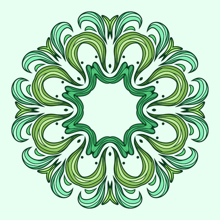 Circular pattern of green abstract leaf for your creativityのイラスト素材