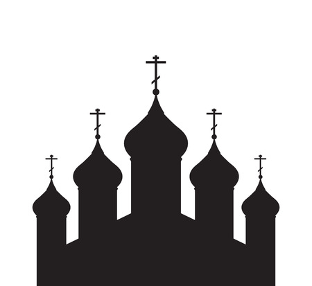 Vector illustration with a silhouette of the Orthodox Church for infographics, greeting cards, invitations, and your designのイラスト素材