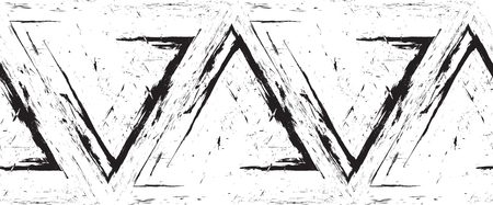 Seamless border with grunge triangles. Vector element for your designのイラスト素材