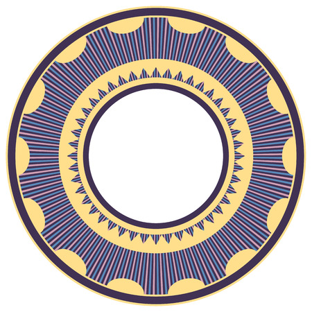 Round frame with ethnic pattern and place for text. Vector elements for design of postcards, cards, scrapbooking, invitations and your creativityのイラスト素材