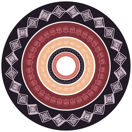 Round frame with tribal pattern.  Boho borders. Vector elements for postcard, banners and your designのイラスト素材