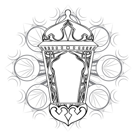 Outline of arabic lantern. Ramadan lantern. The Muslim festival of Ramadanのイラスト素材