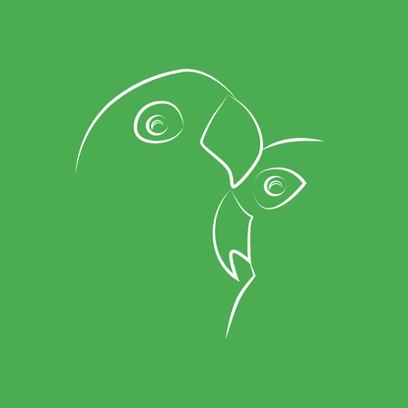 Linear illustration of hugging Lovebirds. Vector element for logos, icons, and your designのイラスト素材