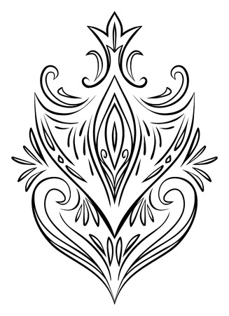 Vintage floral design element with swirls. Vector element for your creativityのイラスト素材