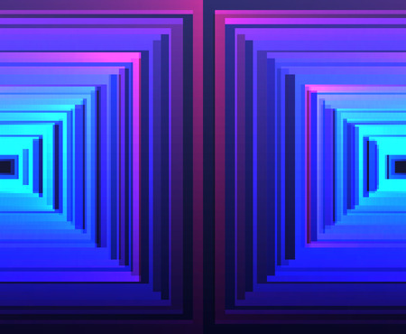 Vector bright luminescent background with squares, rhombus and lines.