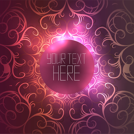 Round template with abstract vintage background and place for text. element for presentations, postcards, and your designのイラスト素材