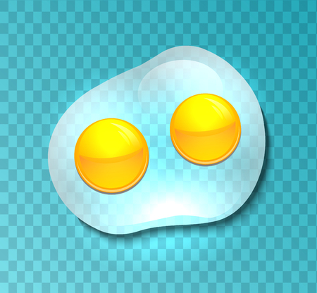 Illustration of a transparent fried eggs. Omelette. Vector element for your creativityのイラスト素材