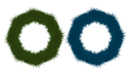 Set of multicolored festive wreaths for Christmas tree.のイラスト素材