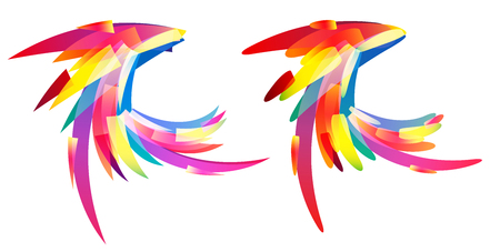 Set of abstract colorful elements. Vector festive decorations for your creativity and your design.のイラスト素材