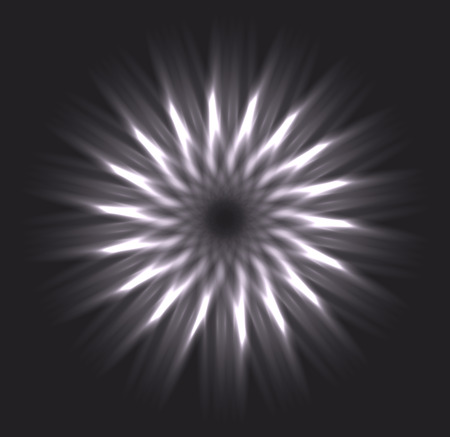 Black and white neon flower.のイラスト素材