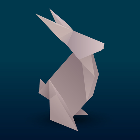 Origami Hare 3D iconのイラスト素材