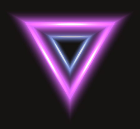 Abstract frame with neon triangle on black background. Vector illustration for your graphic design.のイラスト素材