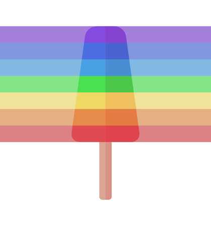 Simple illustration of rainbow ice cream on stick. Ice on stick. Vector flat illustration for your creativityのイラスト素材