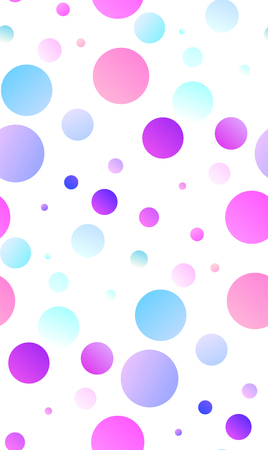Fashionable seamless texture with gradient circles on a white background. Vector polka Pattern for decoration of websites, wallpapers, fabrics, and your designのイラスト素材