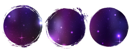 Grunge circles with cosmic background. The object is separate from the background. Vector element for banners, cards and your designのイラスト素材