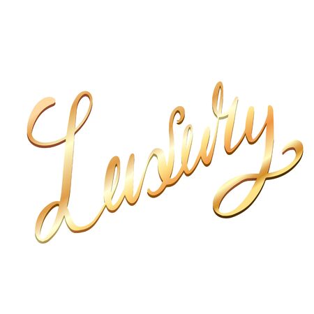 Luxury lettering. Golden inscription. Brush calligraphy. Magnificence. The object is separate from the background. Vector element for greeting cards, templates and your design.のイラスト素材