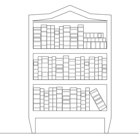 Ilustración del Outline bookshelves with - ID:133565509 - Imagen libre ...