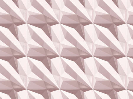 Geometric patsel pattern with shadow illusion. Vector seamless architectural texture. Surface of the design with figured mosaicのイラスト素材