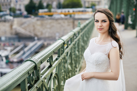 Wedding day photoshoot in old cityの写真素材