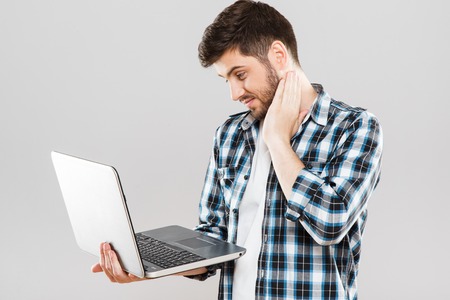 Man looking at laptopの写真素材