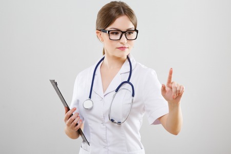 Attractive nurse with stethoscopesの写真素材