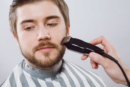 Client at barbershopの写真素材