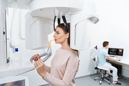 Patient going teeth roentgenの写真素材