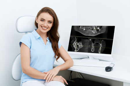 Patient going teeth roentgenの写真素材