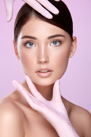Close up portrait of pretty womanの写真素材