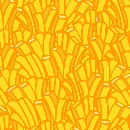 French fries. Seamless French Fries Background. Abstract seamless background pattern in hipster style with fast food element - french fries. Vector illustration of texture for design. Wrapping. Tile.のイラスト素材