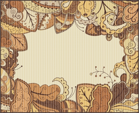 Frame with autumn leaves background.のイラスト素材