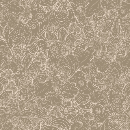 Floral seamless abstract hand-drawn card background.のイラスト素材