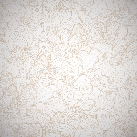 Floral seamless beige abstract hand-drawn card. background.のイラスト素材