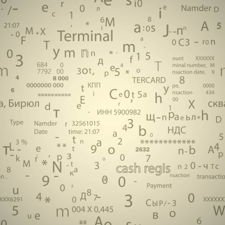 Vector seamless abstract background with text and numbers.のイラスト素材